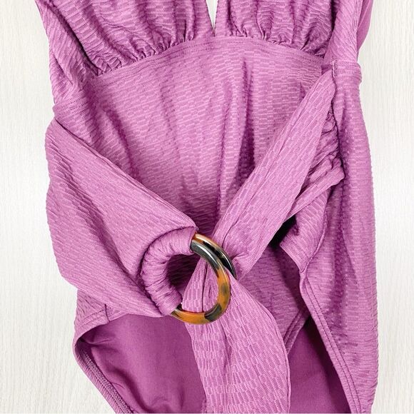Kate Spade | Belted Plunging Halter One Piece Swimsuit Size Small - Picture 5 of 13